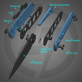 King Penguin G062 Folding Knife (3.35''+14C28N+Micarta Handle)-Crossbar Lock-Thumb Stud-Olitans